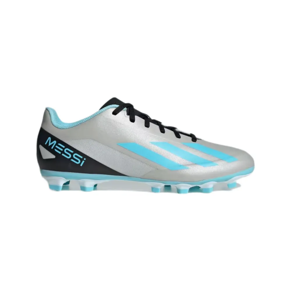 Men's X Crazyfast Messi.4 Flexible Ground Football Shoe (Silver Metallic/Bliss Blue/Black)