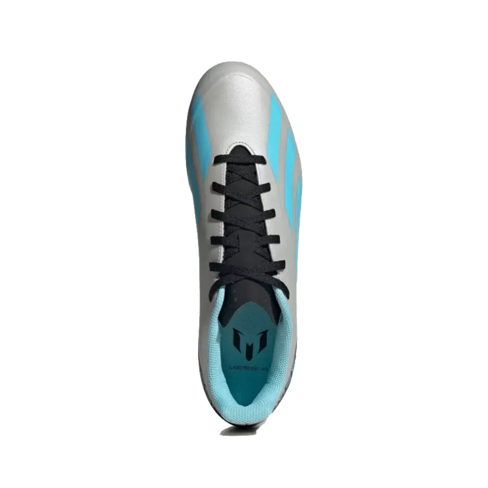 Men's X Crazyfast Messi.4 Flexible Ground Football Shoe (Silver Metallic/Bliss Blue/Black)