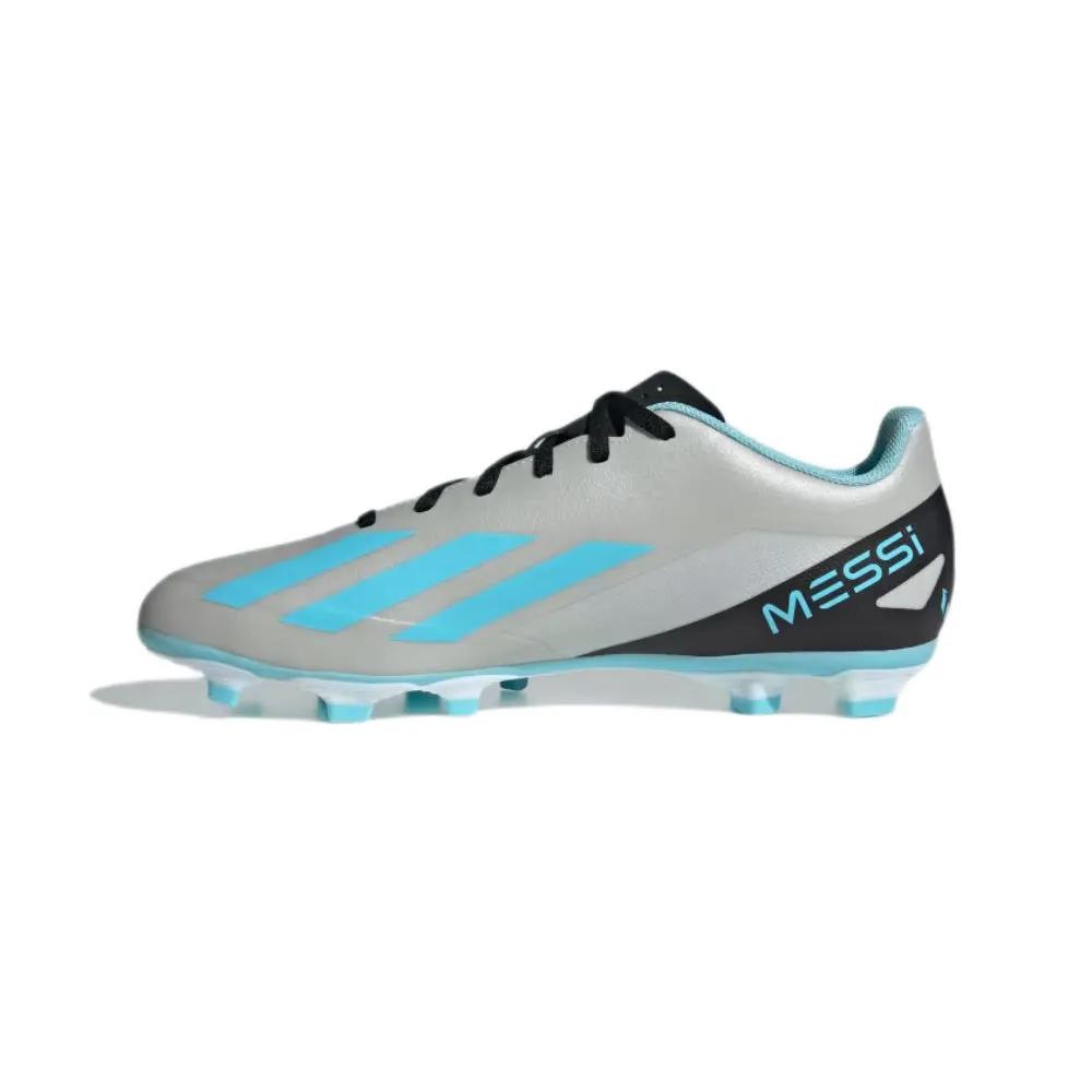 Men's X Crazyfast Messi.4 Flexible Ground Football Shoe (Silver Metallic/Bliss Blue/Black)