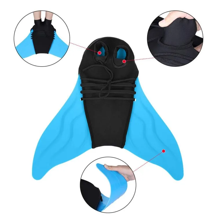 Mermaid Fins Frost Shoes One-Piece Fins Diving Fins, Size: Free Size(F58 Blue Adult)