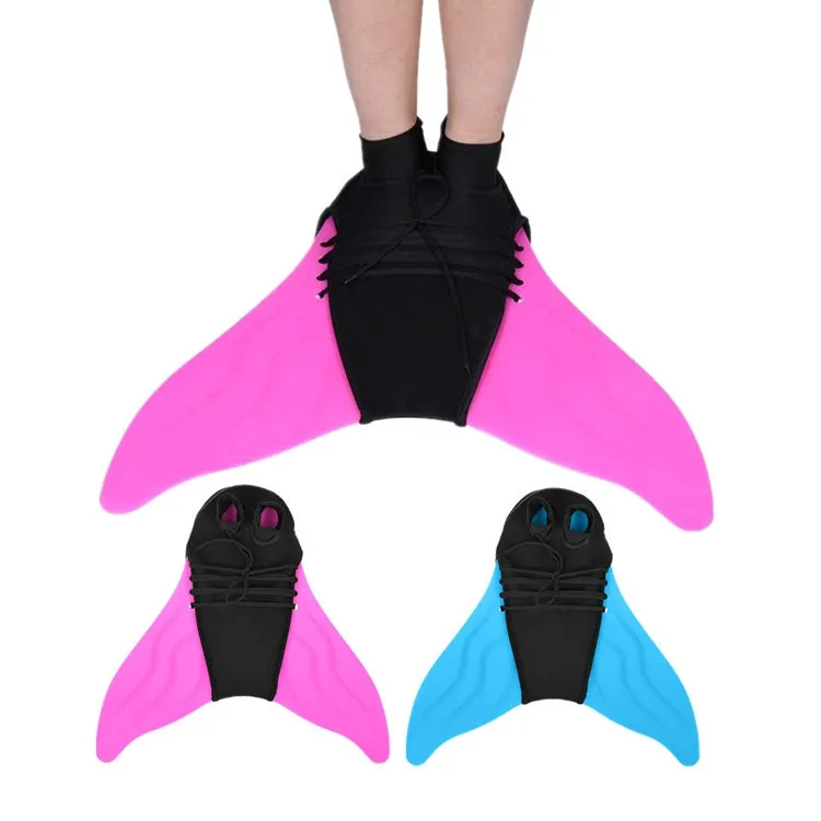 Mermaid Fins Frost Shoes One-Piece Fins Diving Fins, Size: Free Size(F58 Blue Adult)