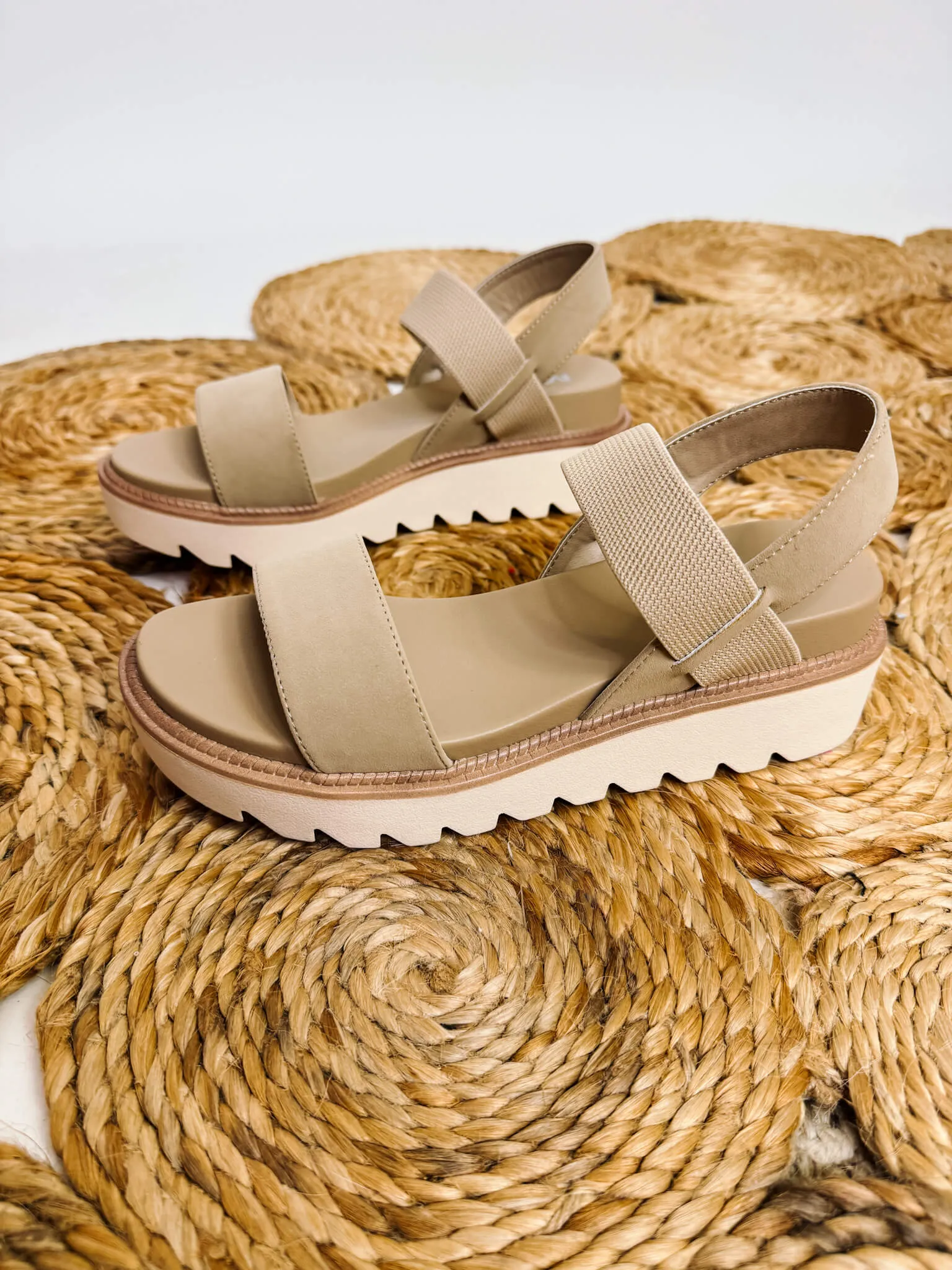 MIA Jene Platform Sandals in Sand