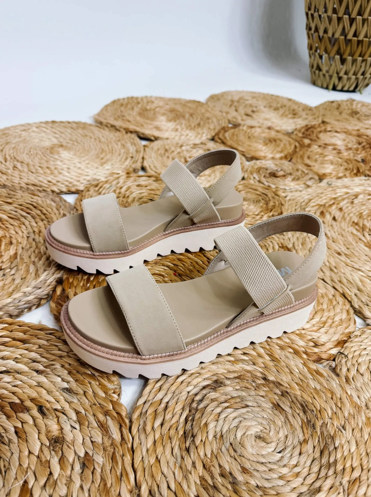 MIA Jene Platform Sandals in Sand