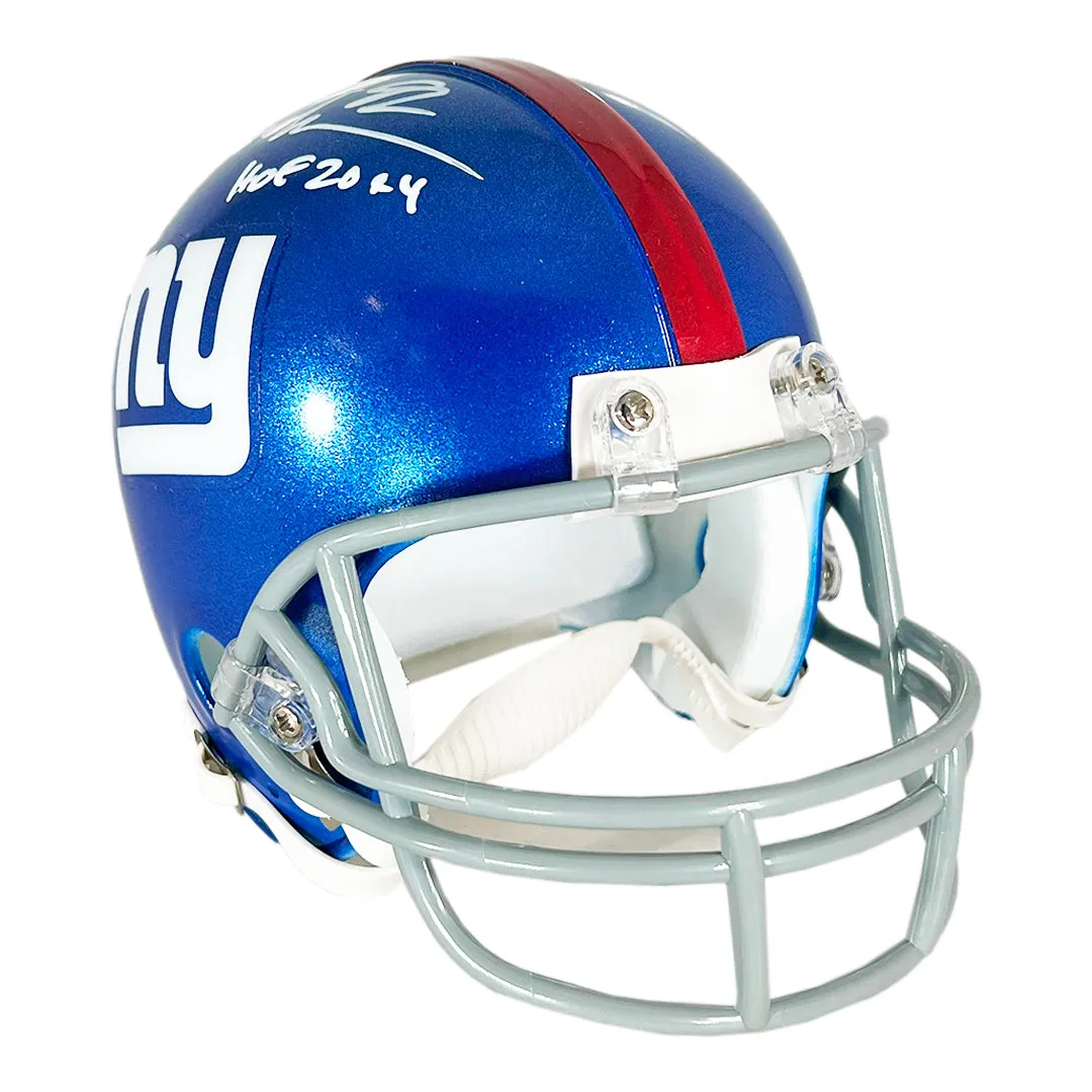 Michael Strahan Signed HOF 14 Inscription New York Giants Mini Football Helmet (JSA)