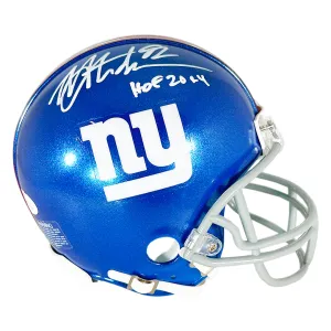 Michael Strahan Signed HOF 14 Inscription New York Giants Mini Football Helmet (JSA)