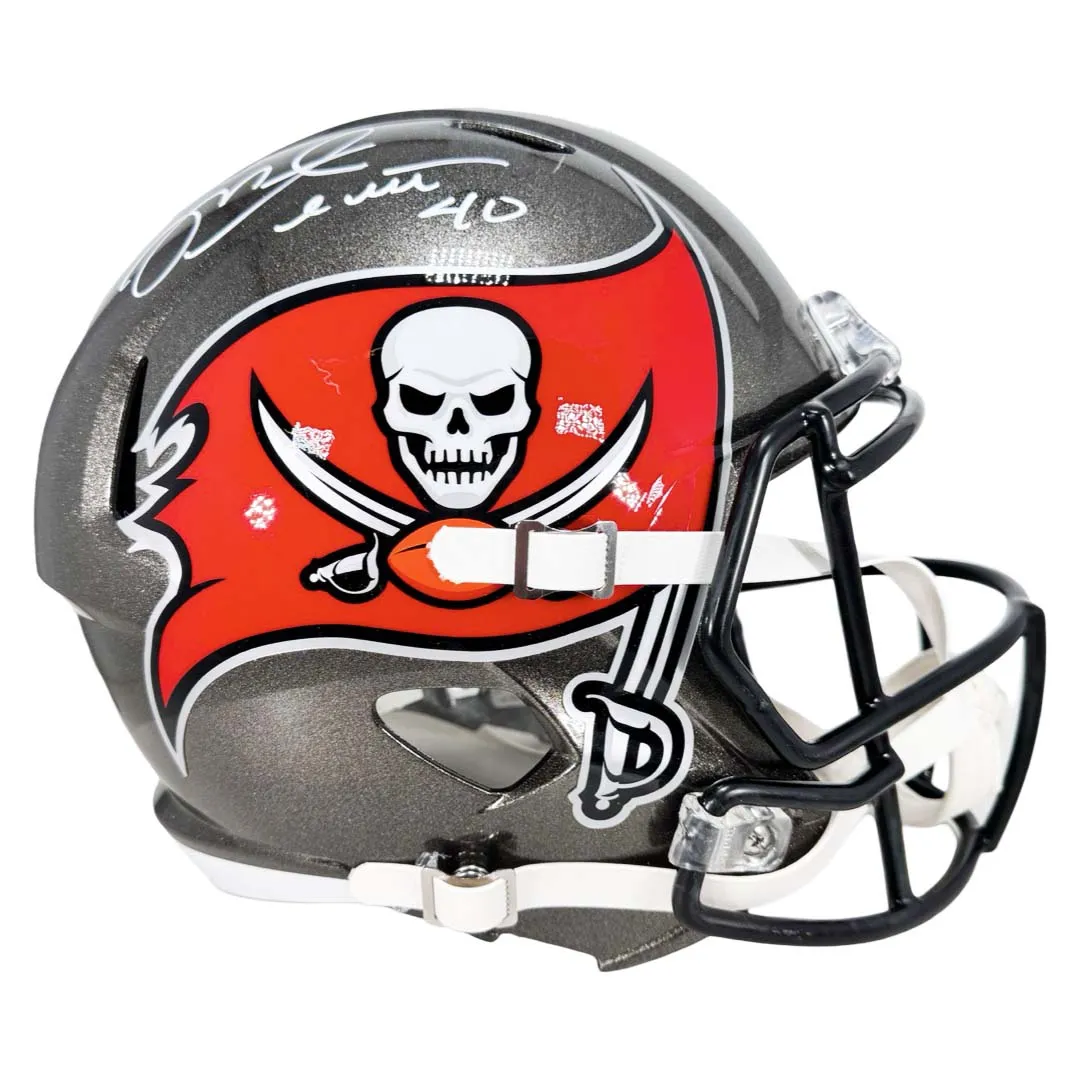 Mike Alstott Signed Tampa Bay Buccaneers Speed Full-Size Replica Football Helmet (Beckett)