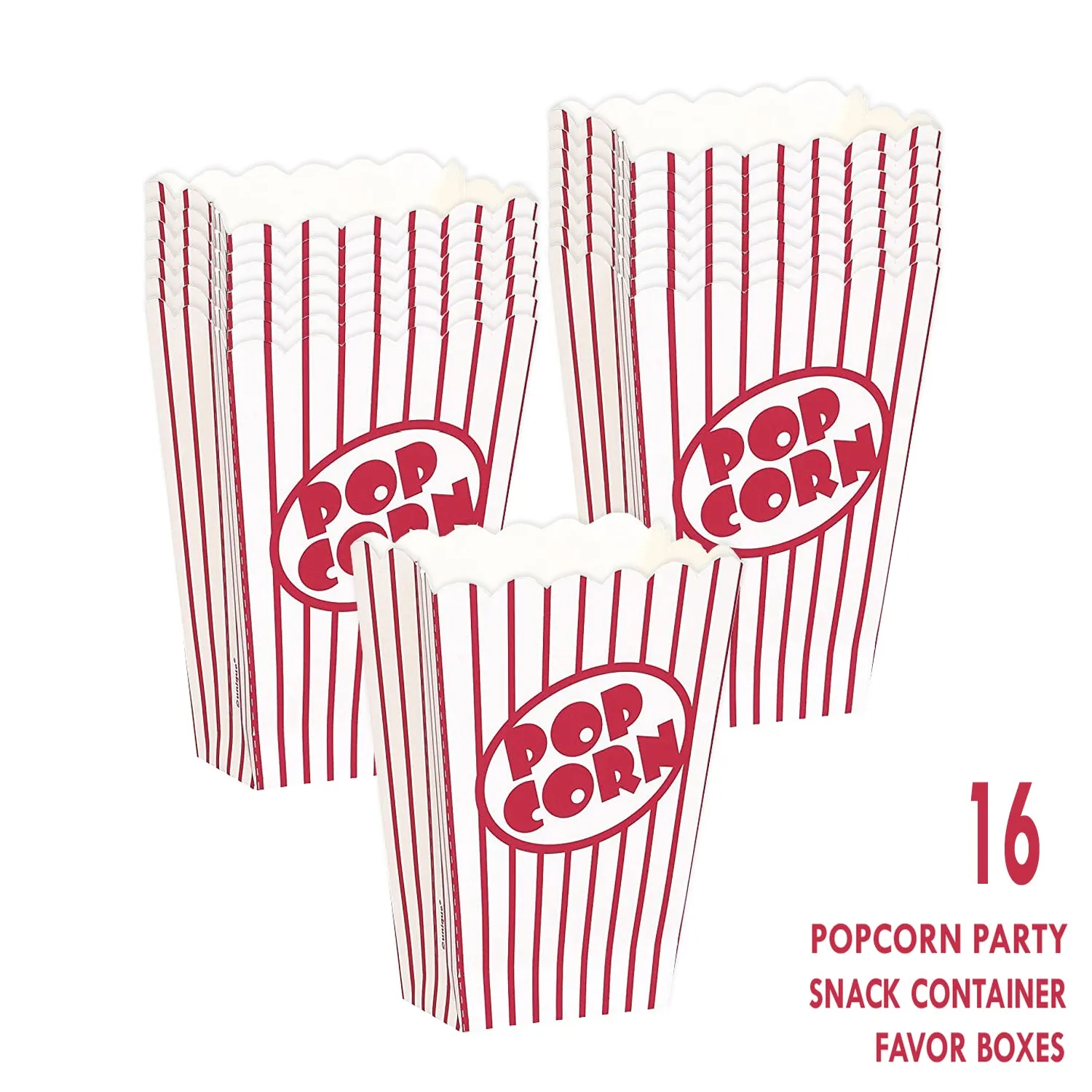 Movie Night Party Supplies - Popcorn Party Snack Container Favor Boxes (Serves 16)