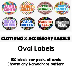 Namedrops Clothing & Accessory Labels - Ovals