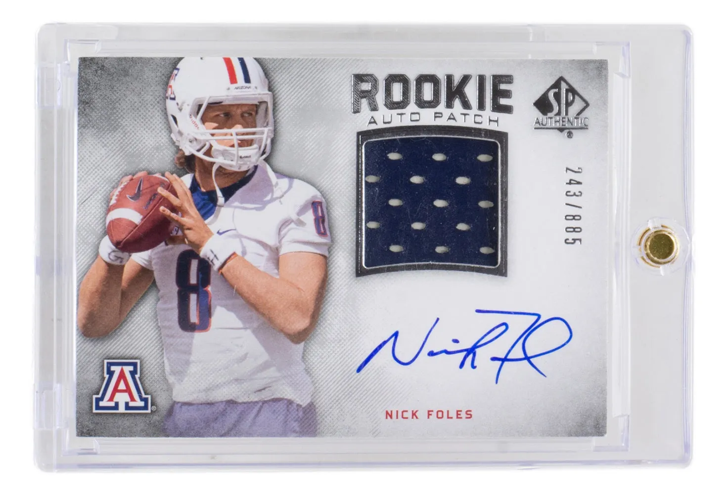 Nick Foles Signed 2012 Upper Deck Rookie Patch Card #253 243/885 Slabbed