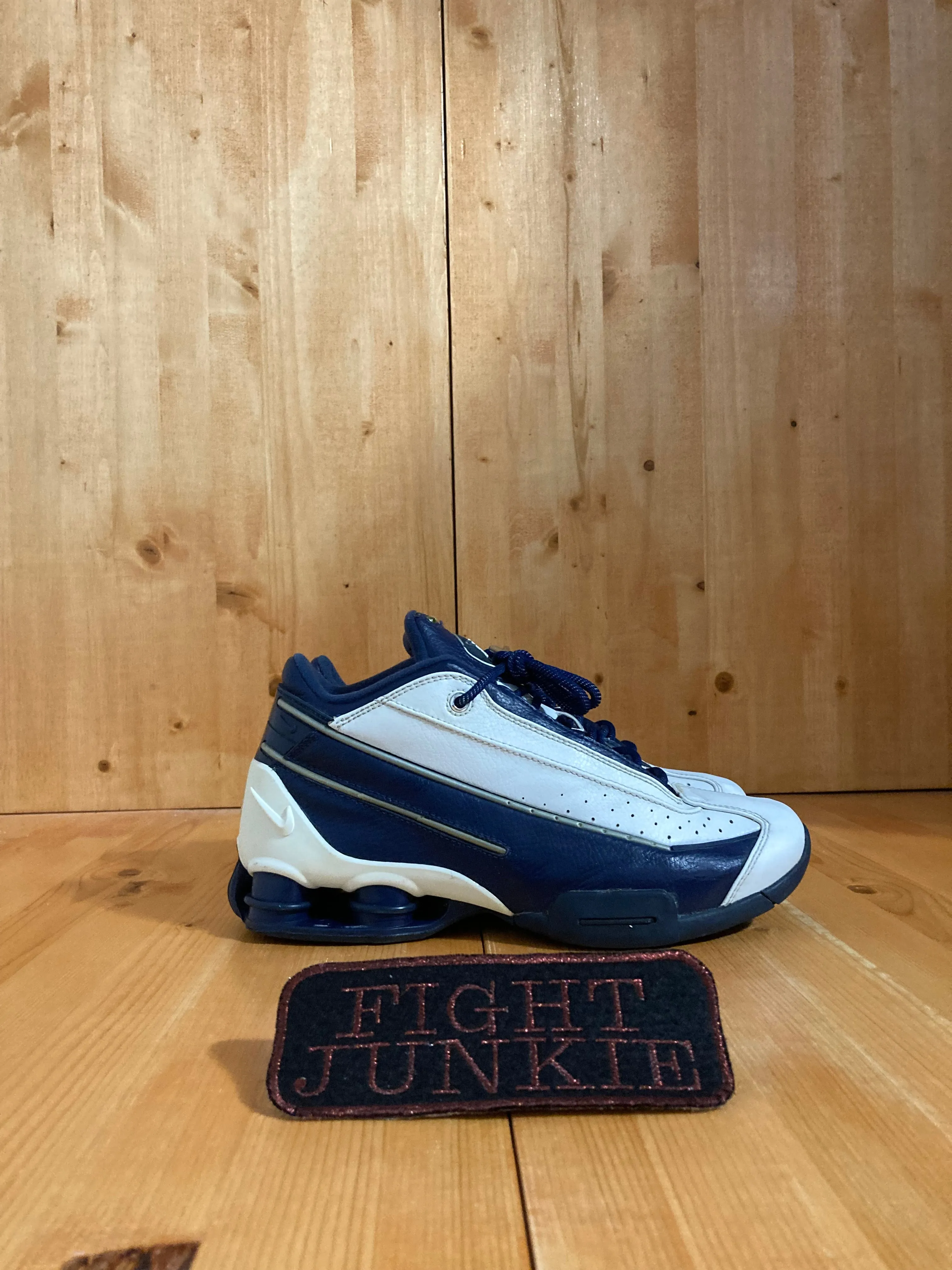 NIKE KEN GRIFFEY JR SHOX VINTAGE VTG Youth Size 6Y Leather Running Shoes Sneakers White & Blue 020204