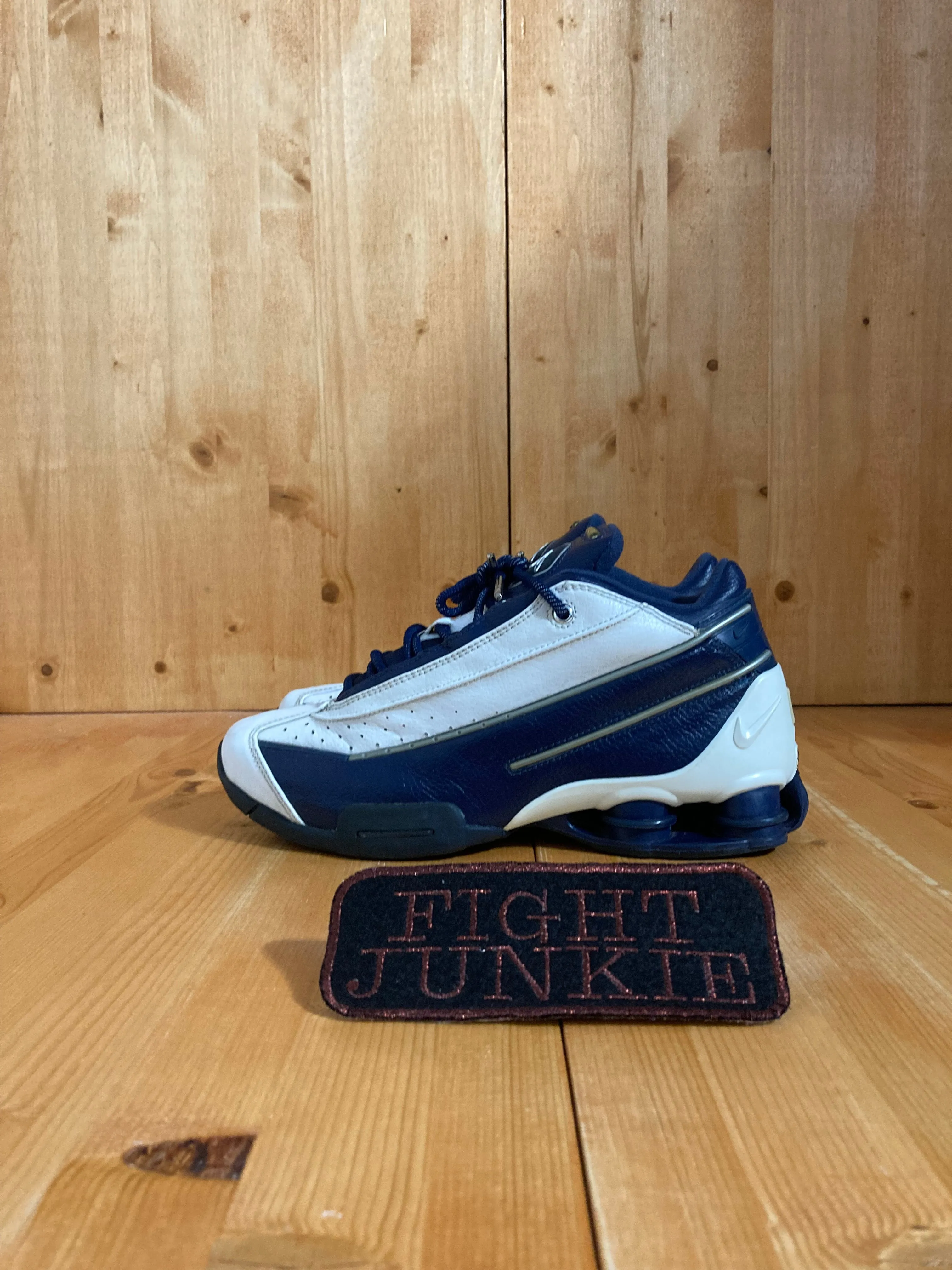 NIKE KEN GRIFFEY JR SHOX VINTAGE VTG Youth Size 6Y Leather Running Shoes Sneakers White & Blue 020204