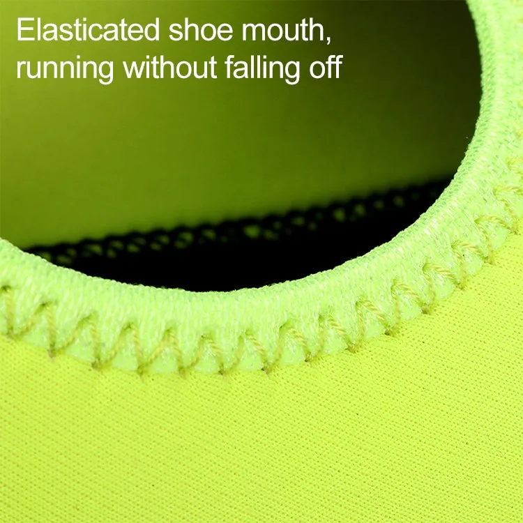 Non-slip Plastic Grain Texture Thick Cloth Sole Solid Color Diving Shoes and Socks, One Pair, Size:XXL (Fluorescent Green)