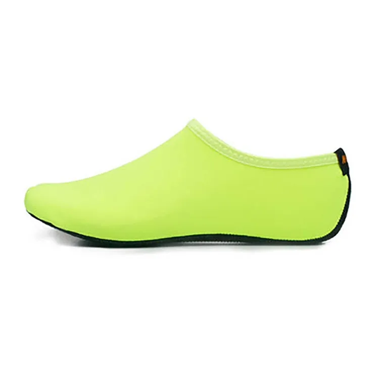 Non-slip Plastic Grain Texture Thick Cloth Sole Solid Color Diving Shoes and Socks, One Pair, Size:XXL (Fluorescent Green)