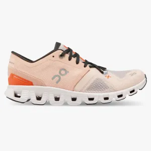 On Womens Cloud X 3 (C) Running Shoe Rose/Sand