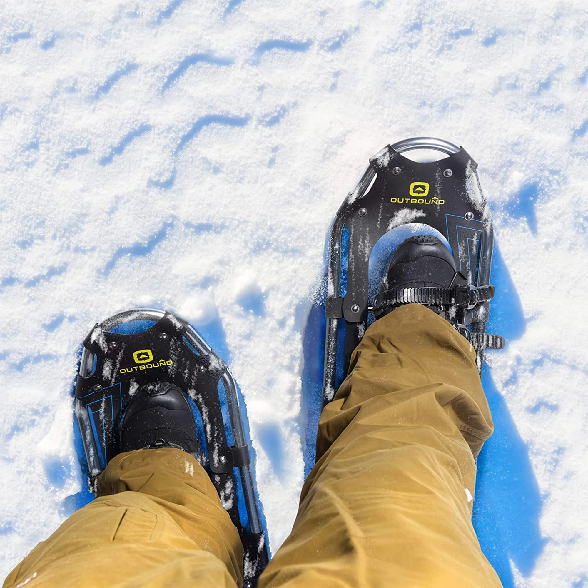 Outbound Lightweight 19 In Aluminum Snowshoes Kit with Poles & Carrying Bag