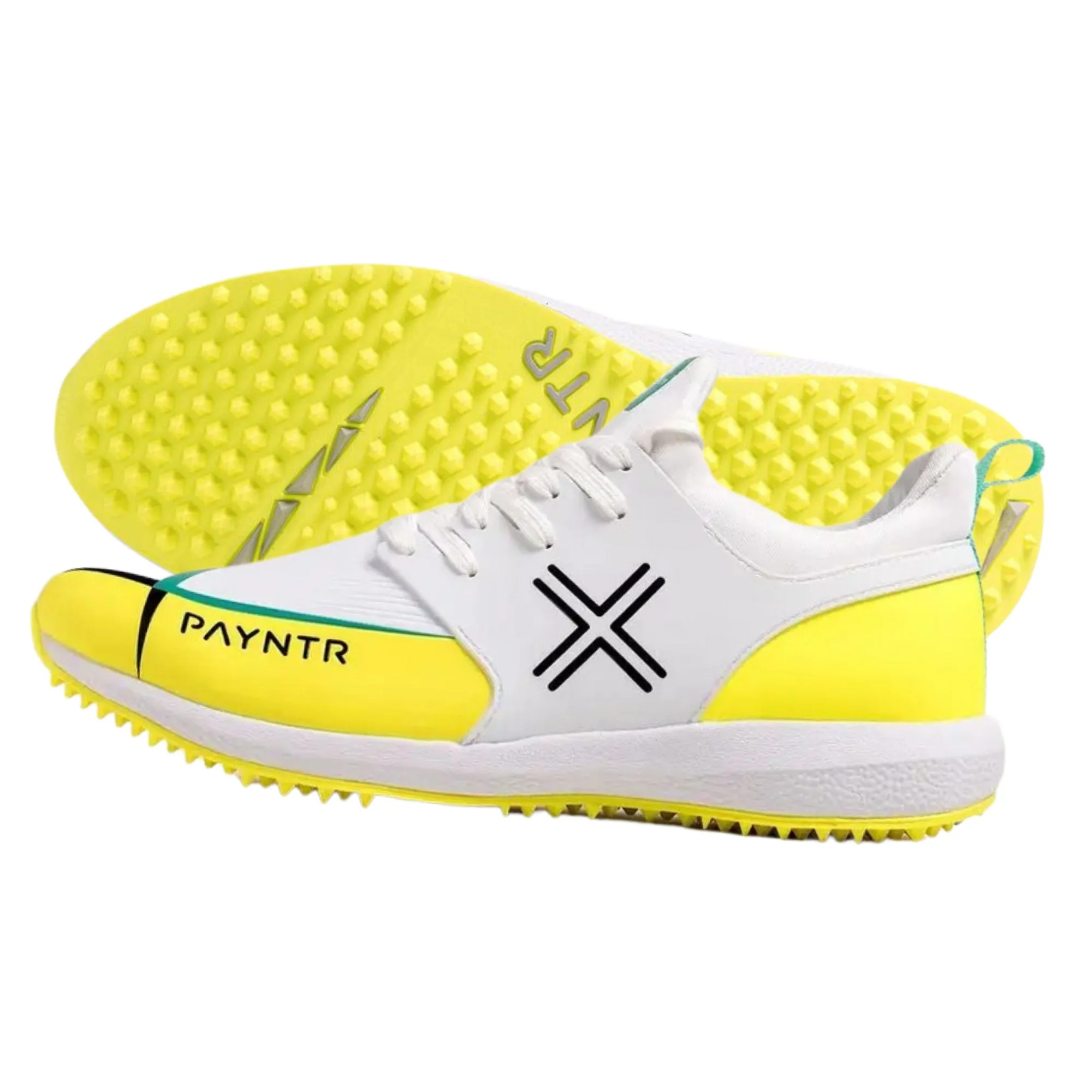 Payntr Cricket Shoes, X-MK3-Evo-Pimple All Rounder Cricket Shoes - White/Yellow