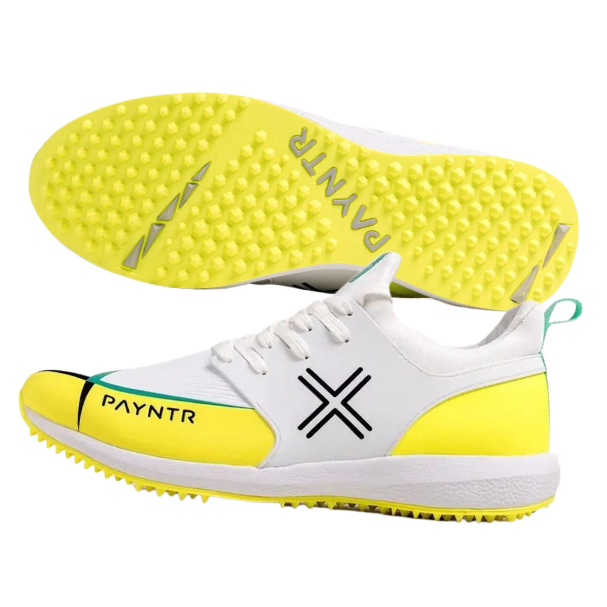 Payntr Cricket Shoes, X-MK3-Evo-Pimple All Rounder Cricket Shoes - White/Yellow