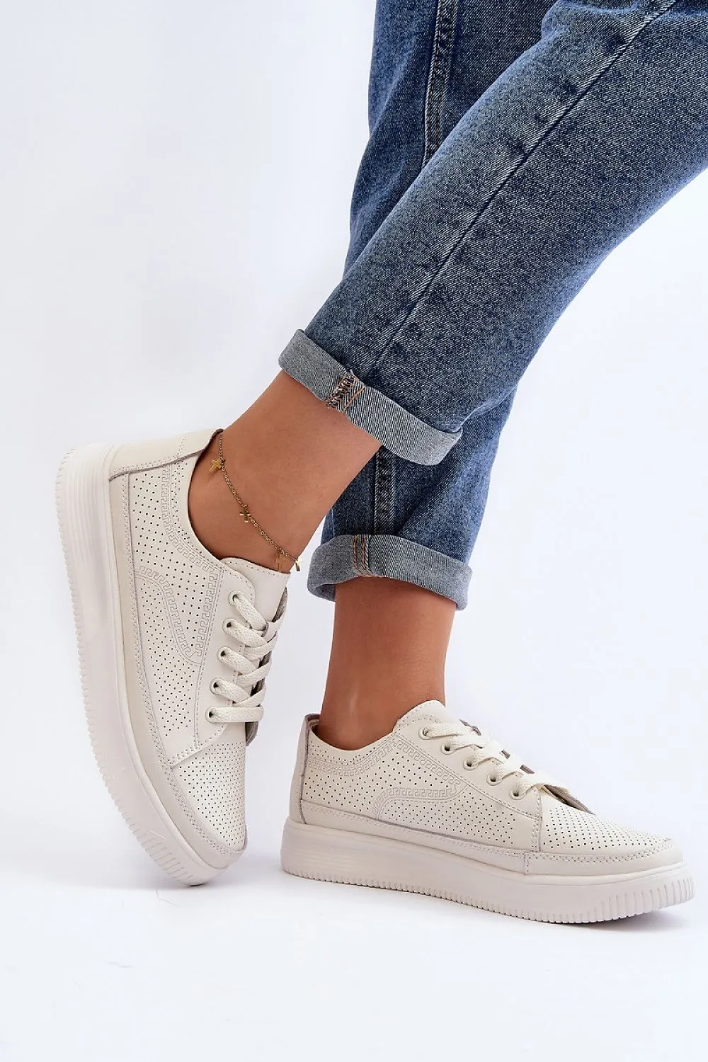 Perforated Leather Sneakers