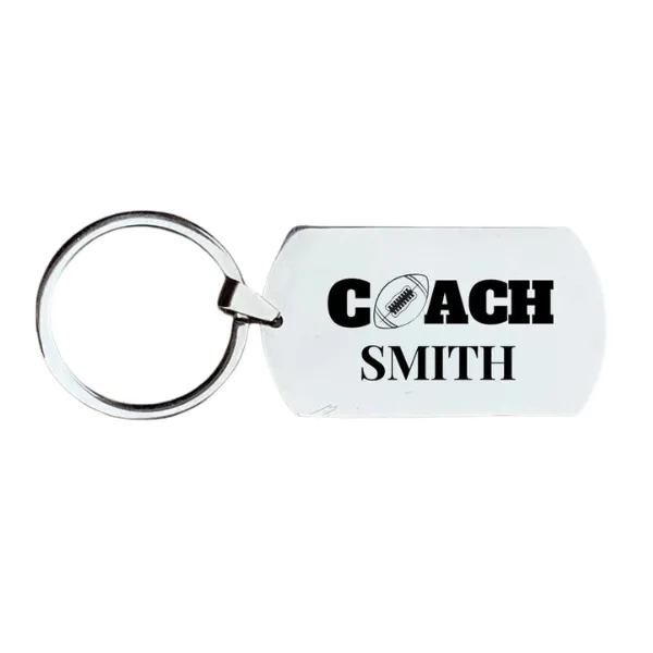 Personalized Engraved Football Coach Keychain