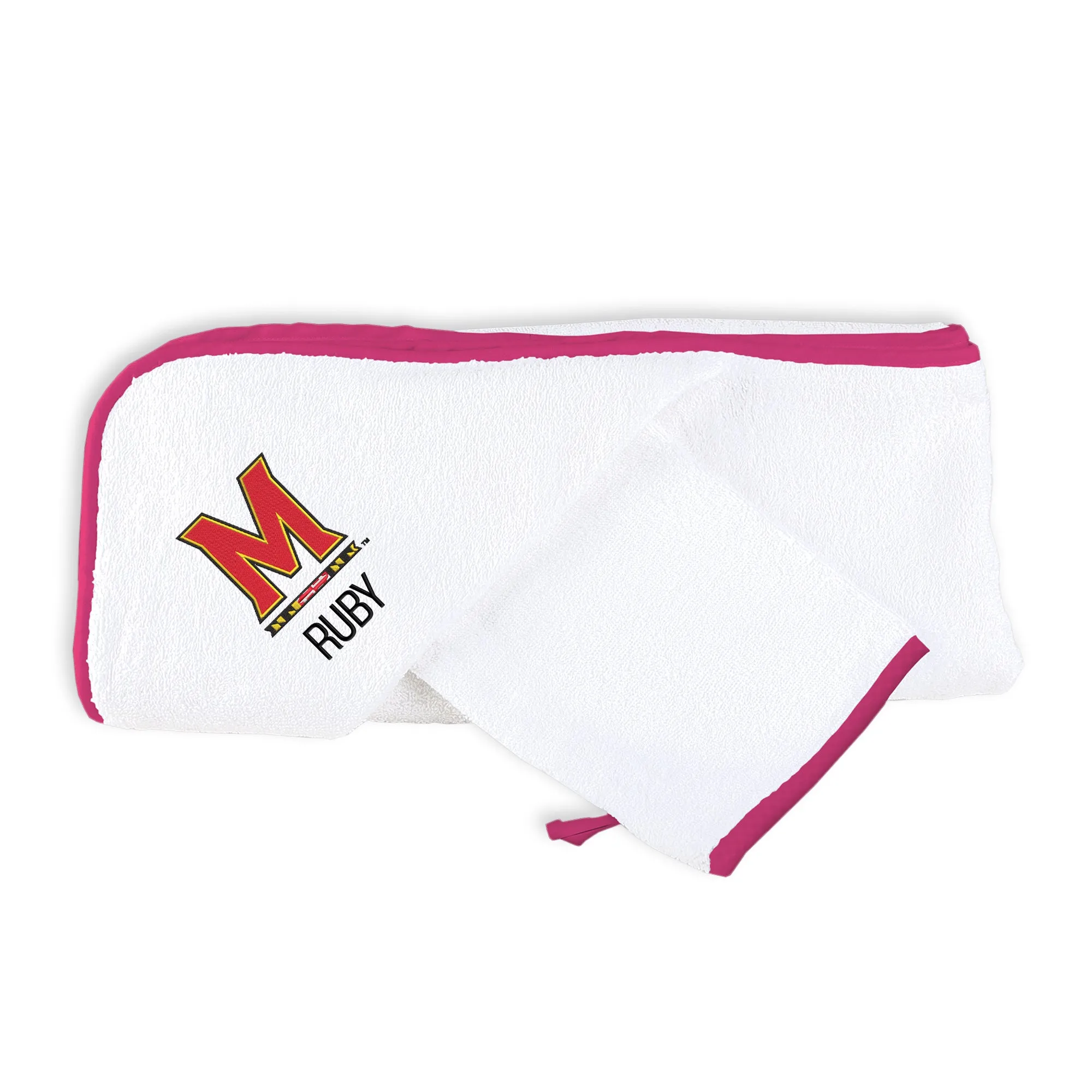 Personalized Maryland Terrapins M Hooded Towel & Wash Mitt Set