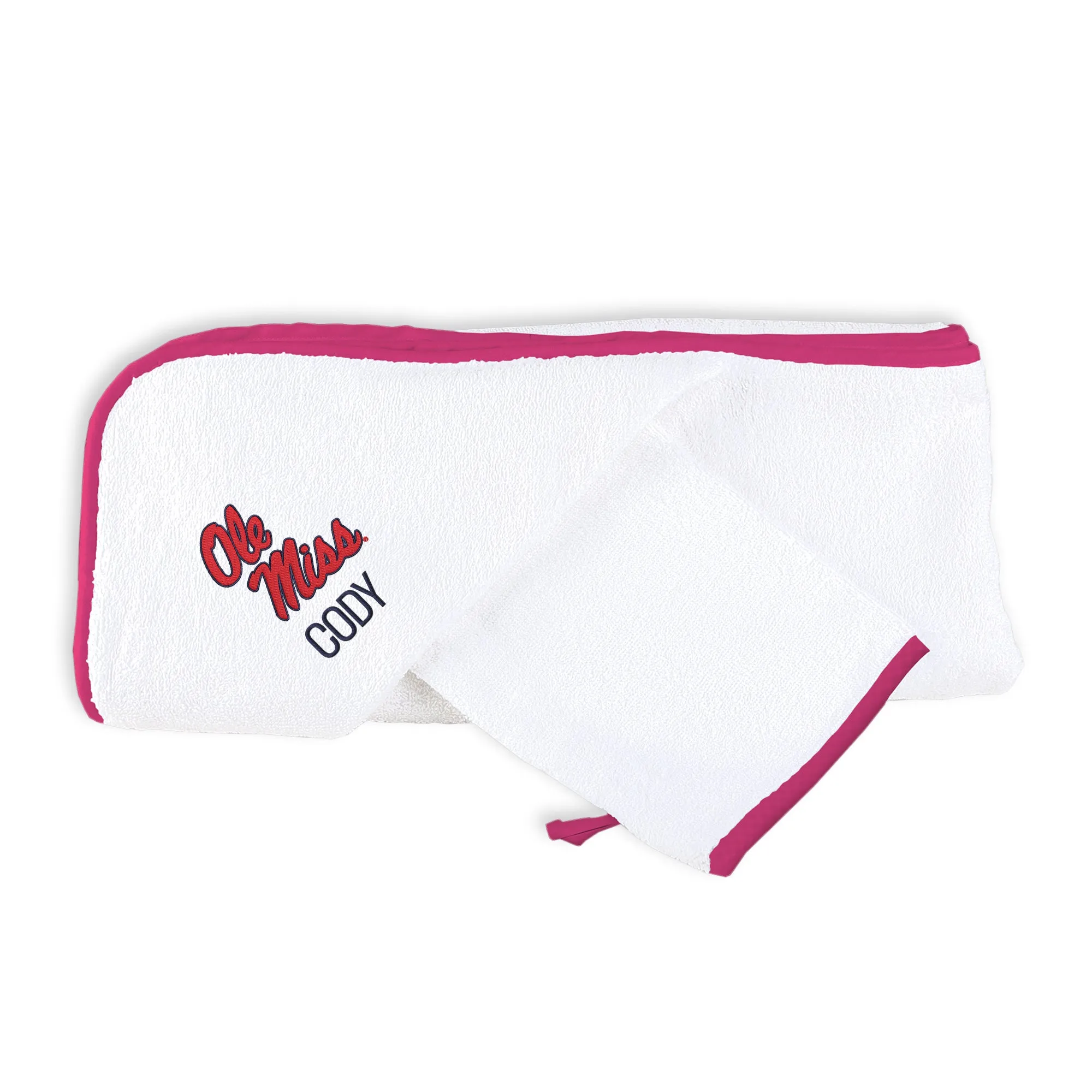 Personalized Ole Miss Rebels Hooded Towel & Wash Mitt Set