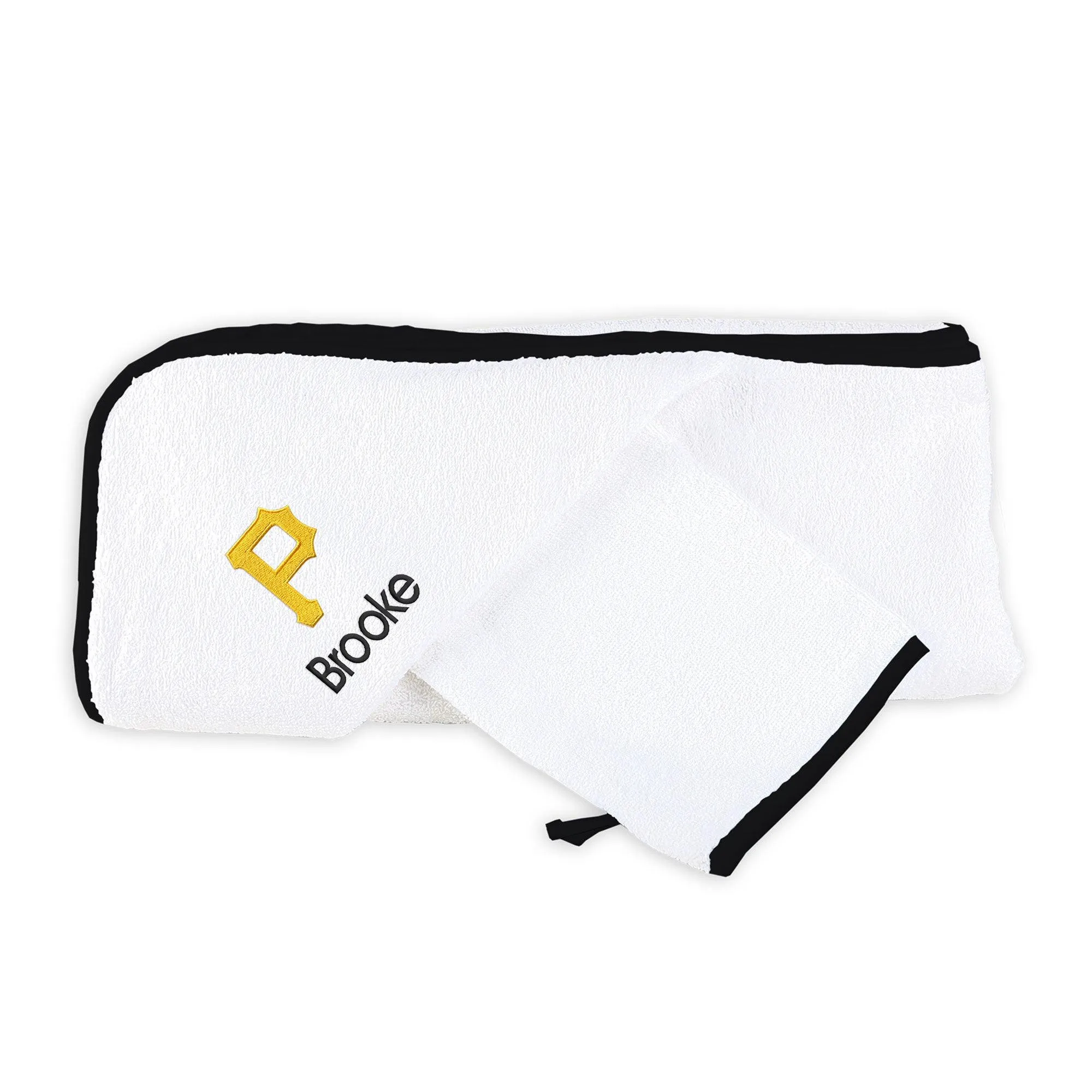 Personalized Pittsburgh Pirates Hooded Towel & Wash Mitt Set