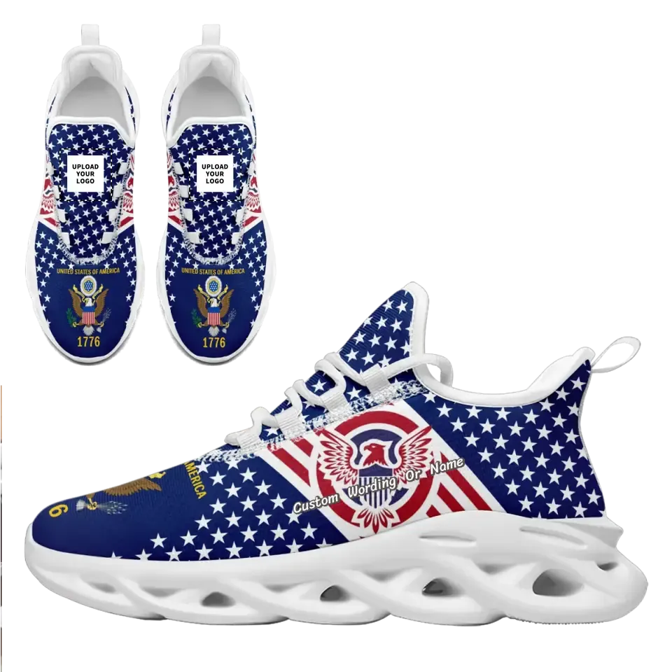 Personalized USA flag-themed Sneakers, Custom Patriotic Shoes, Veteran Gifts,MS-23020201