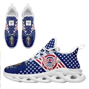 Personalized USA flag-themed Sneakers, Custom Patriotic Shoes, Veteran Gifts,MS-23020201