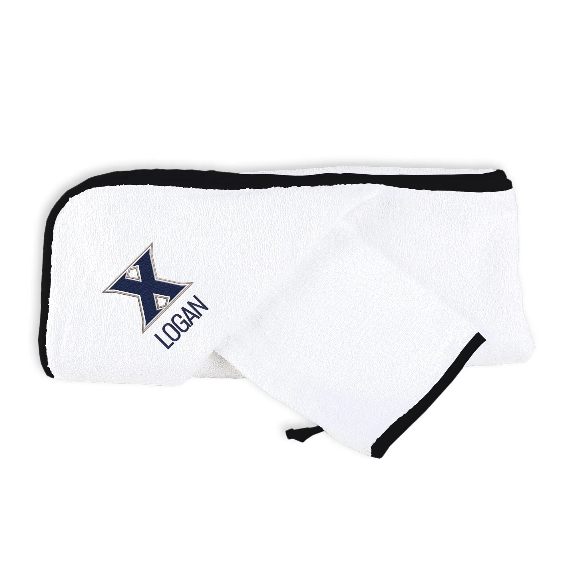 Personalized Xavier Musketeers Hooded Towel & Wash Mitt Set