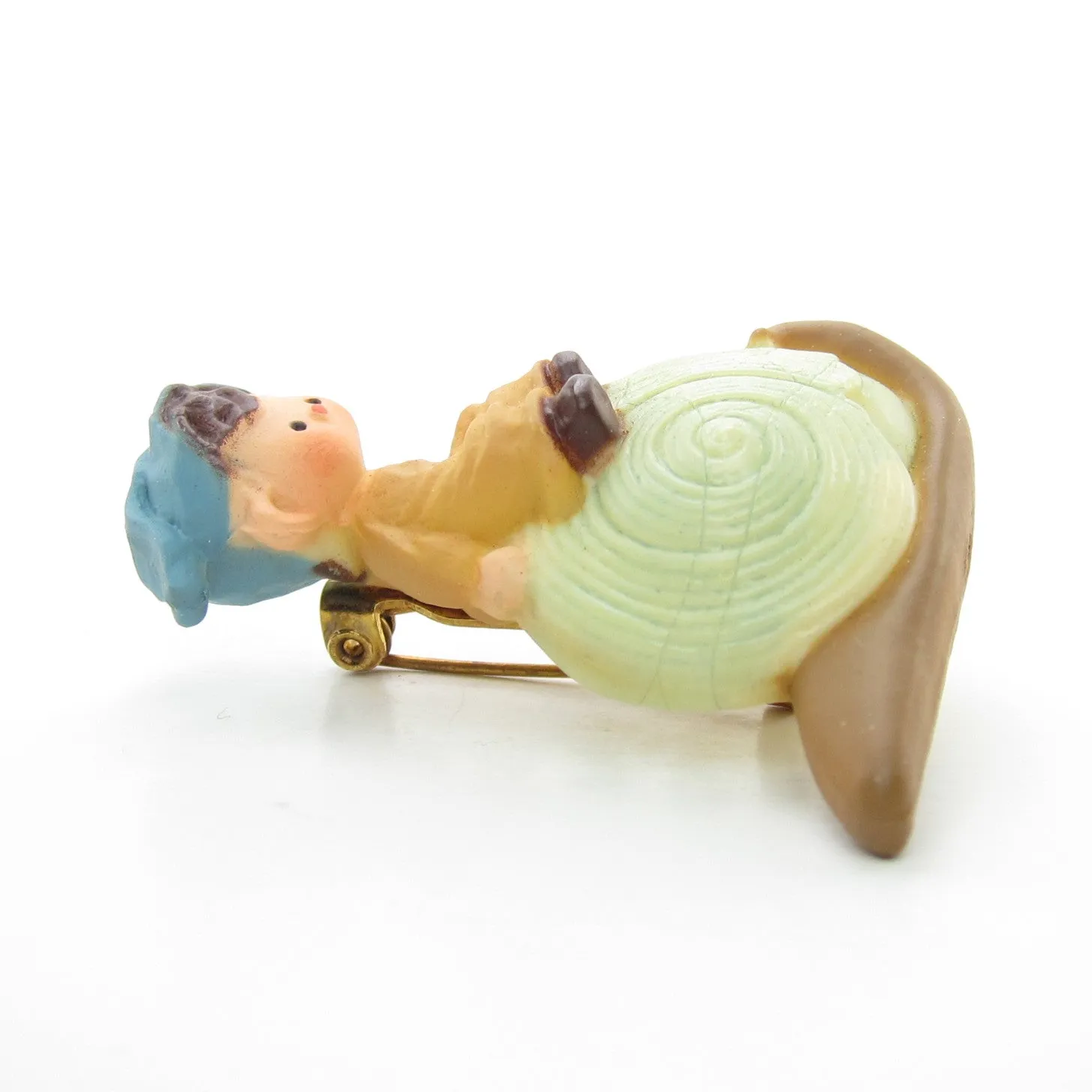 Pixie Boy Sitting on a Snail Vintage Hallmark Lapel Pin