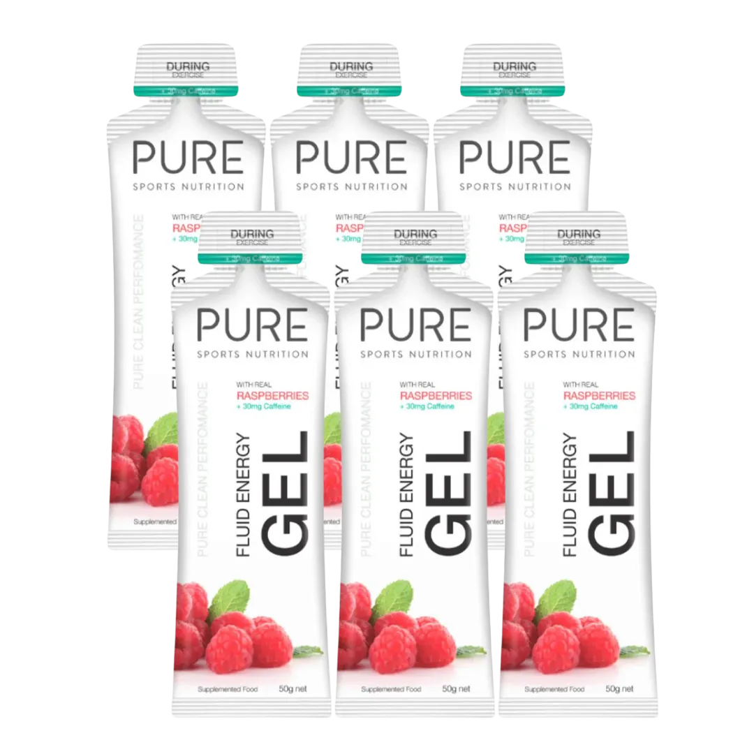 Pure Sports Nutrition - Fluid Energy Gels - Raspberry (with caffeine)