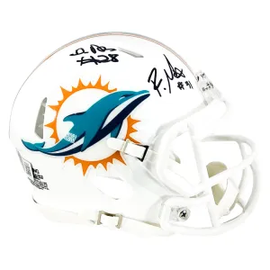 Raheem Mostert and De'Von Achane Dual Signed Miami Dolphins Speed Mini Football Helmet (Beckett)