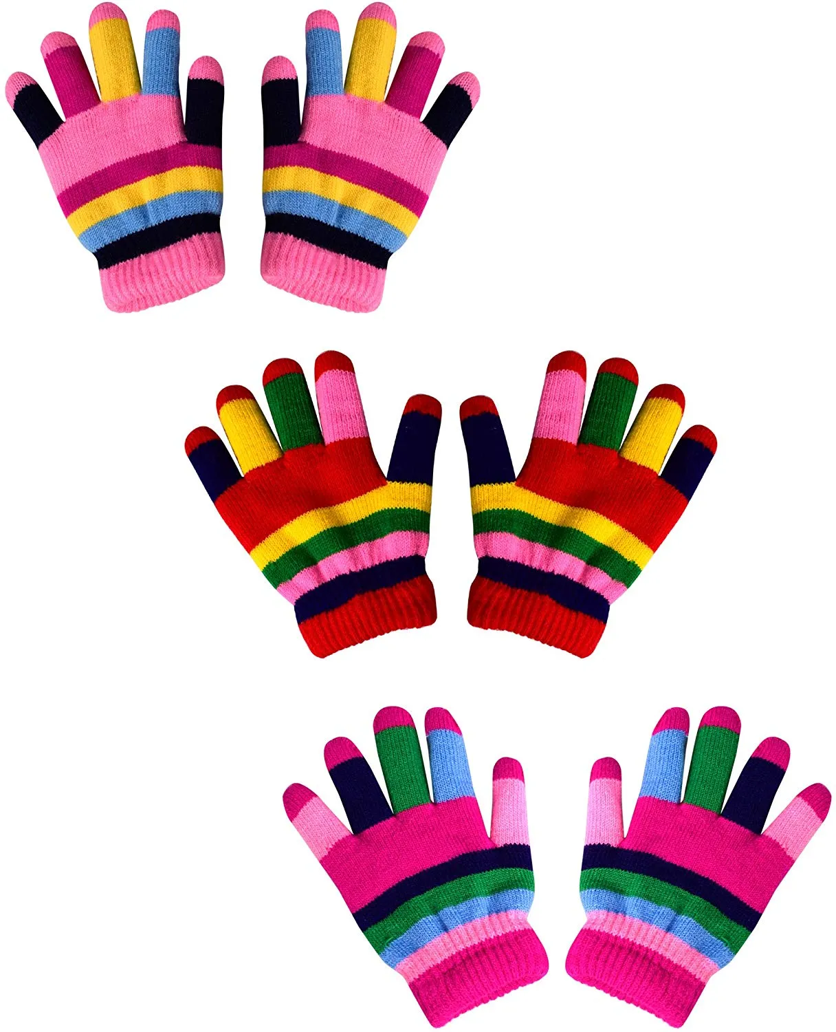 Rainbow Children's Toddler Warm Winter Gloves and Mittens Value packs