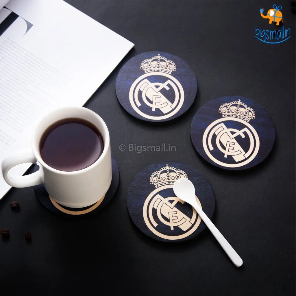 Real Madrid Wooden Coasters - Set of 4