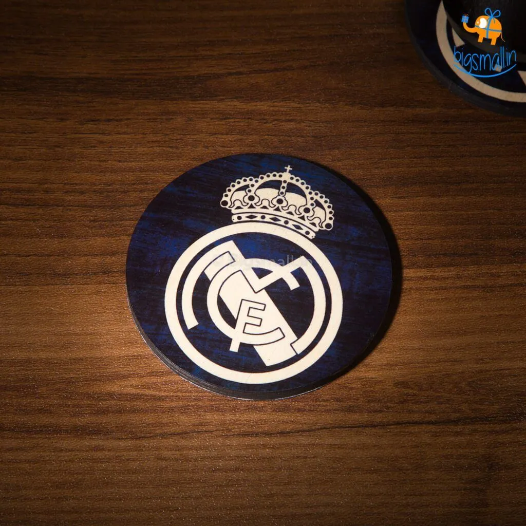 Real Madrid Wooden Coasters - Set of 4