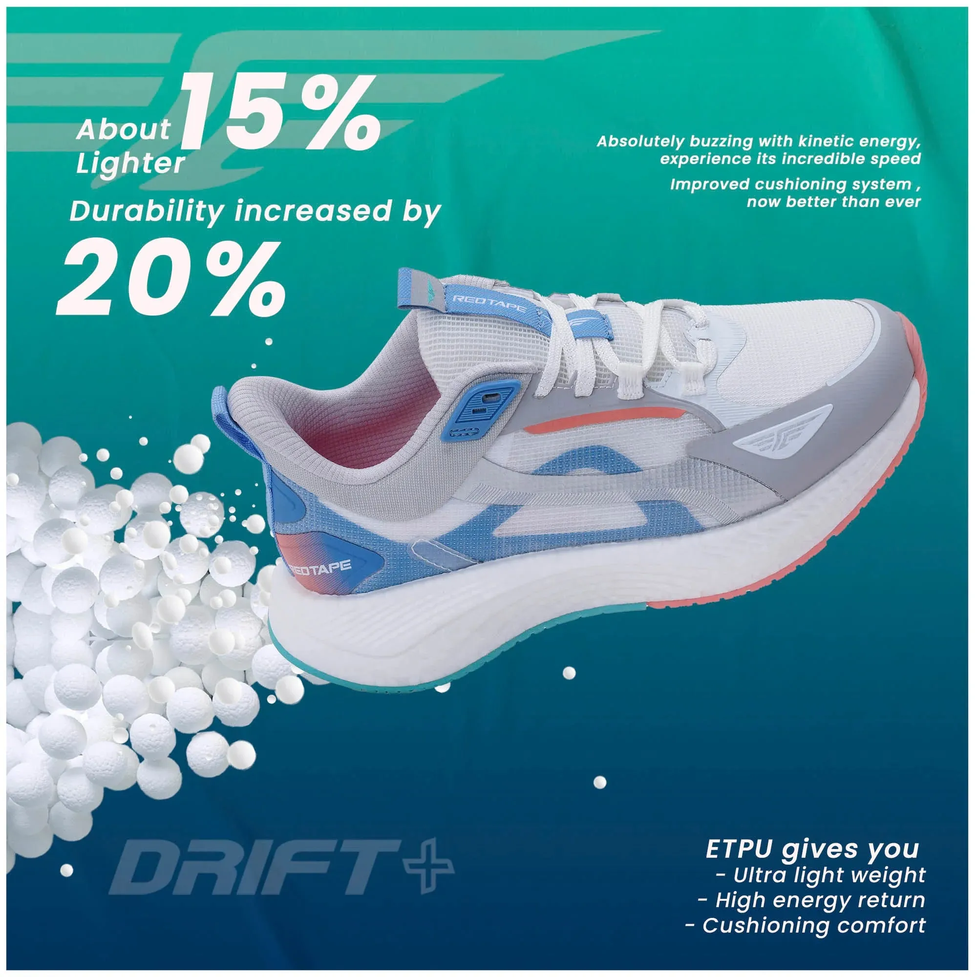 Red Tape ETPU Athleisure Sports Shoes for Women | Soft Cushioned Insole, Slip-Resistance, Dynamic Feet Support, Arch Support, Superior Bounce, Enhanced Comfort & Impact Mitigation