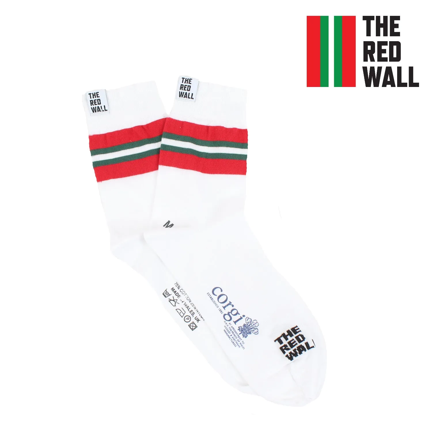 Red Wall Striped Cotton Quarter Socks