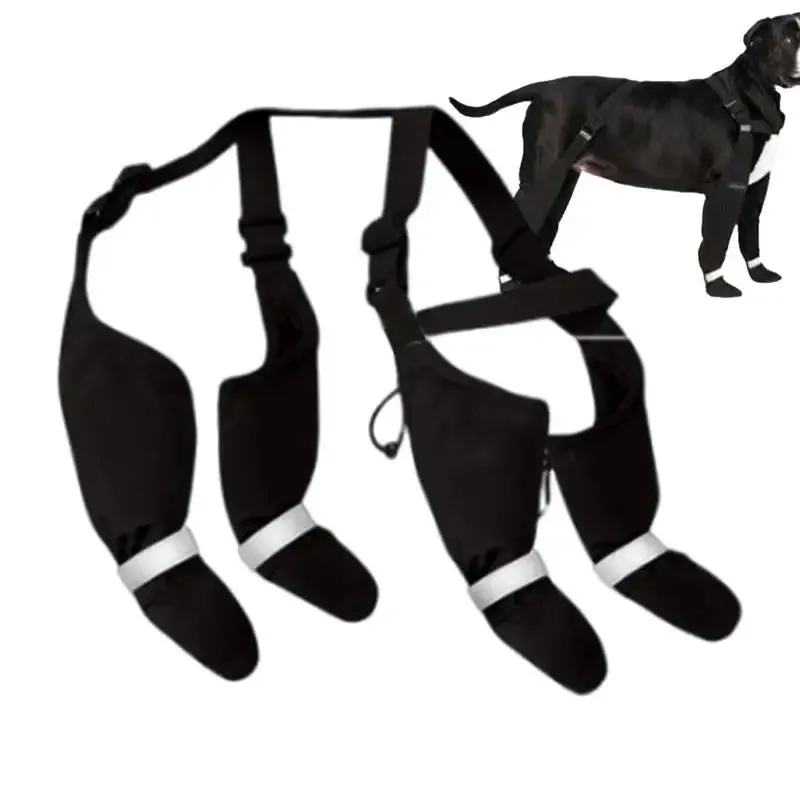 Reflective Dog Suspender Boots - Non-Slip Adjustable Walking Shoes