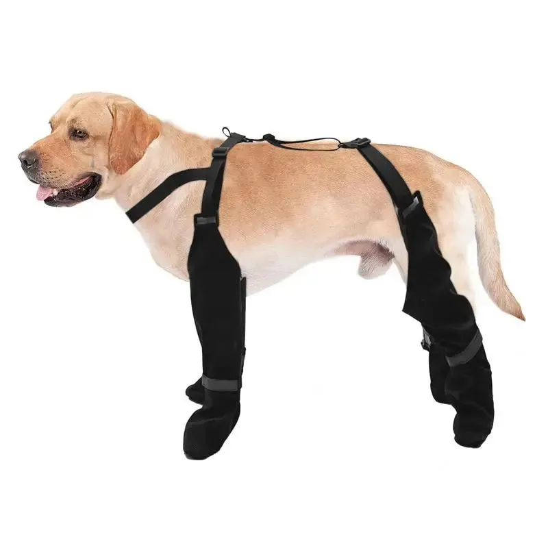 Reflective Dog Suspender Boots - Non-Slip Adjustable Walking Shoes