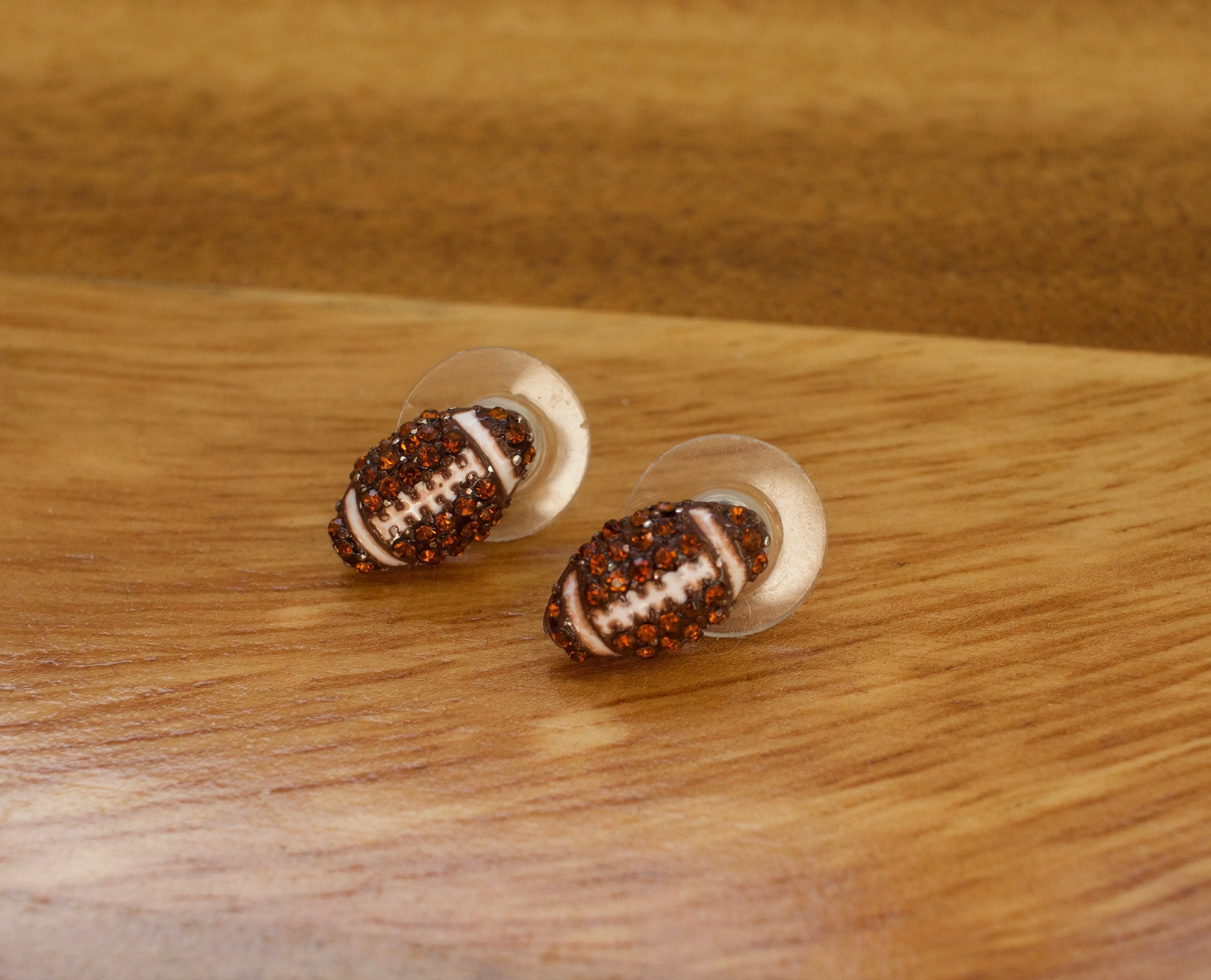 Rhinestone Football Earrings