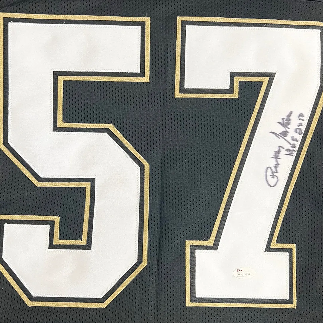 Rickey Jackson Signed HOF 2010 Inscription New Orleans Alt Black Football Jersey (JSA)