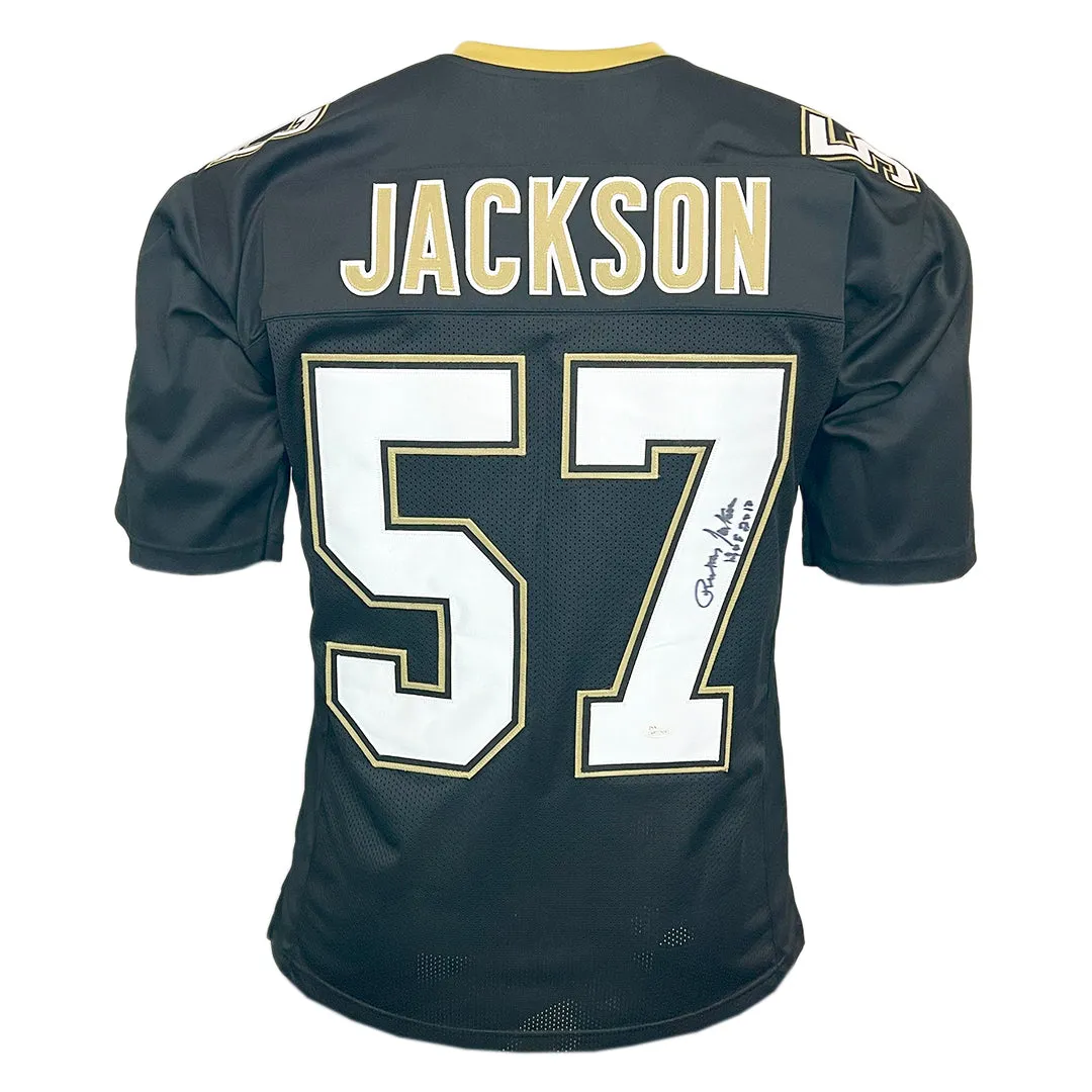 Rickey Jackson Signed HOF 2010 Inscription New Orleans Alt Black Football Jersey (JSA)