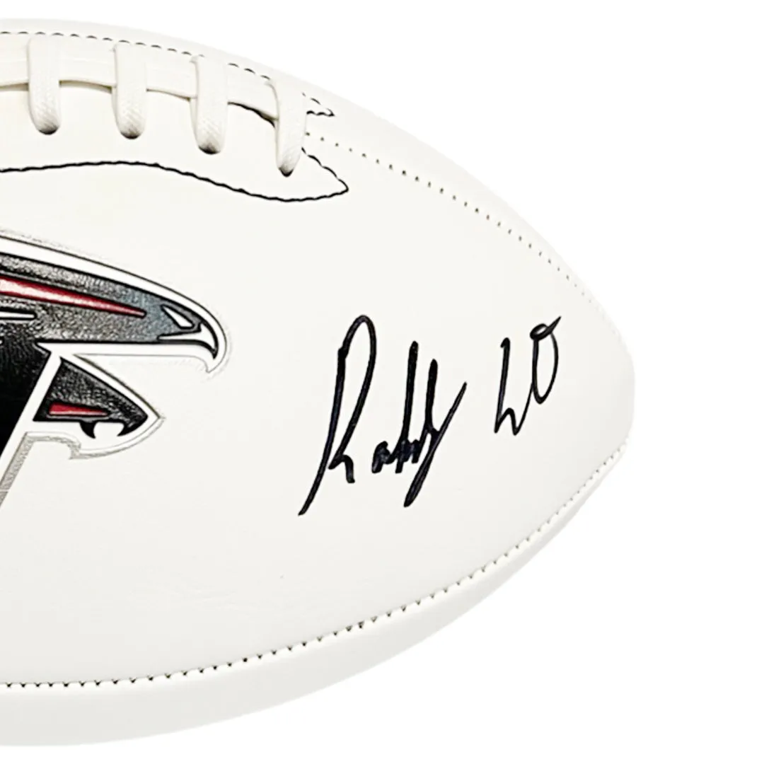 Roddy White Signed Atlanta Falcons Official NFL Team Logo Football (Beckett)