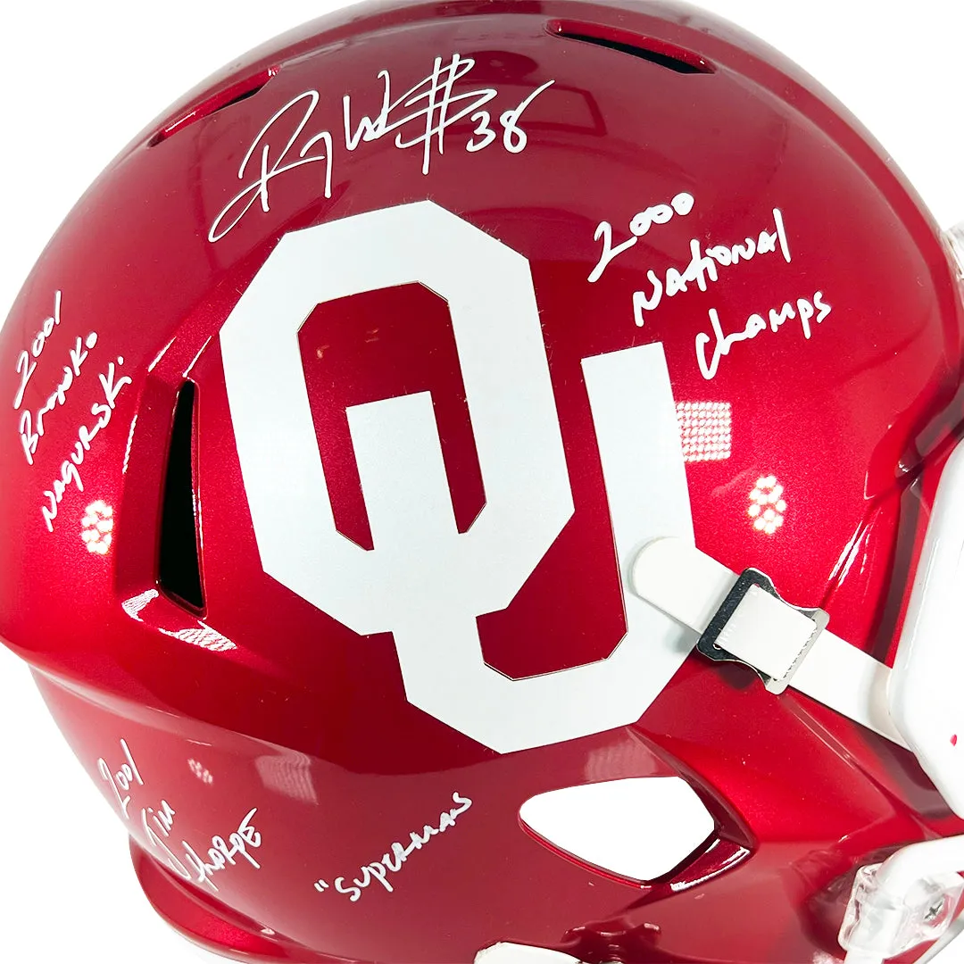 Roy Williams Signed Multiple Inscription Oklahoma Sooners Speed Full-Size Replica Football Helmet (JSA)