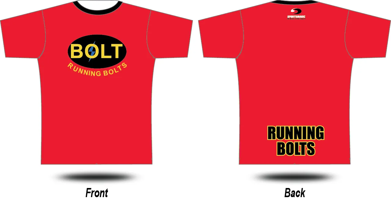 RUNNING BOLTS - Red Parkrun Tee