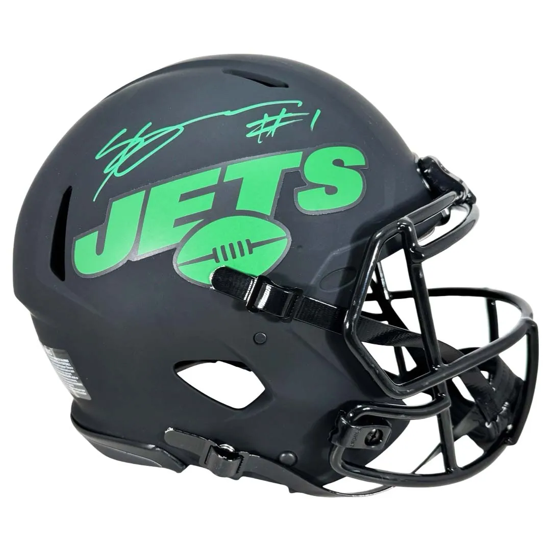 Sauce Gardner Signed New York Jets Authentic Eclipse Speed Full-Size Football Helmet (Beckett)