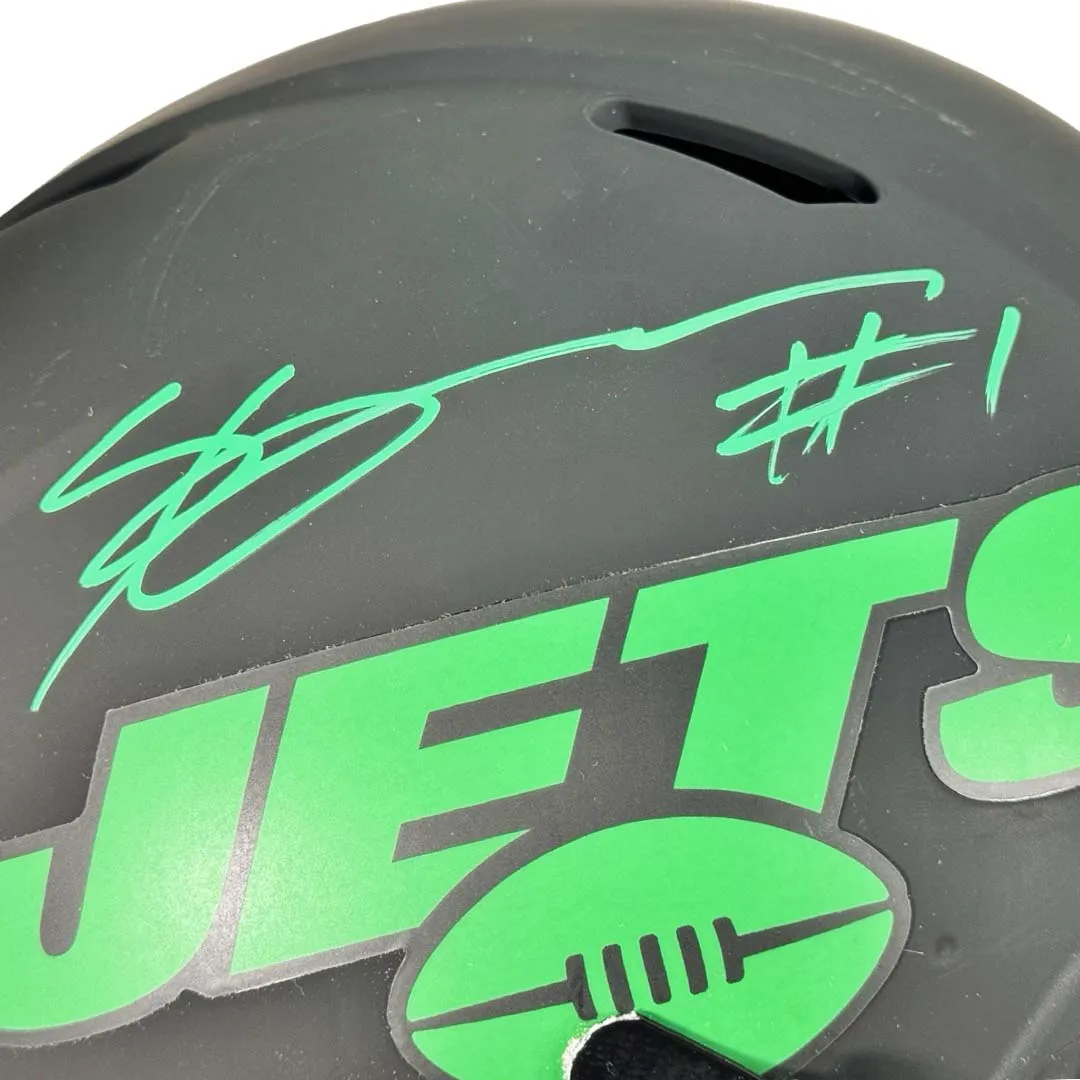 Sauce Gardner Signed New York Jets Authentic Eclipse Speed Full-Size Football Helmet (Beckett)