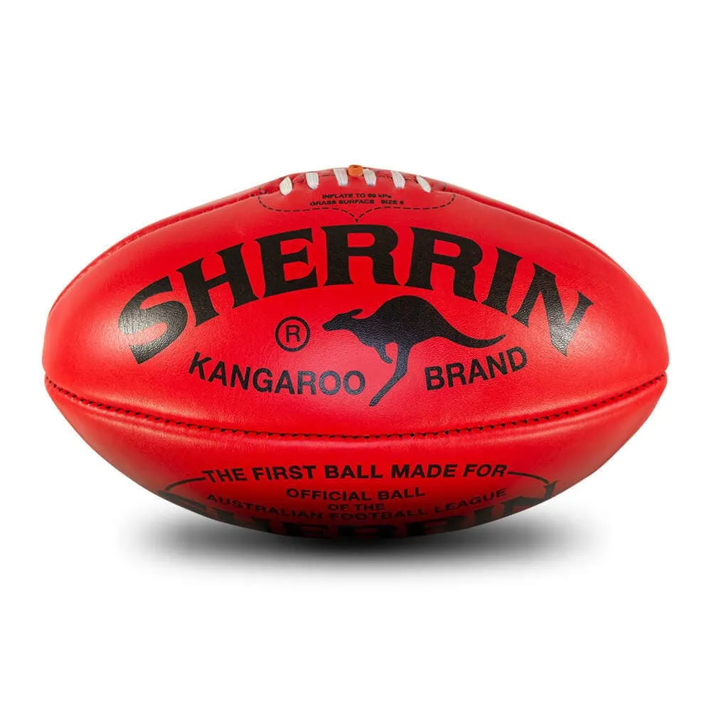 Sherrin Kangaroo Brand Football Red Game Ball Size 5