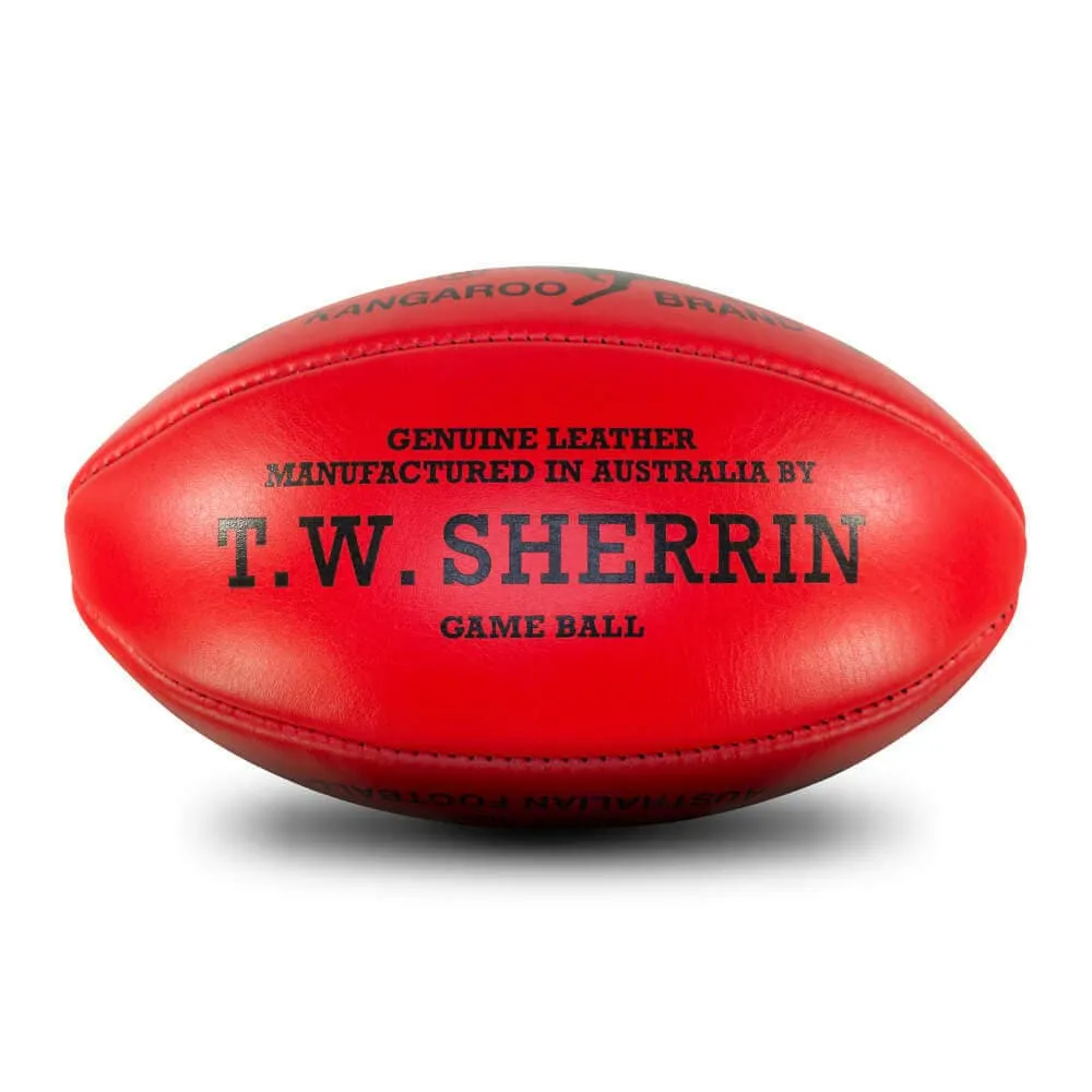 Sherrin Kangaroo Brand Football Red Game Ball Size 5