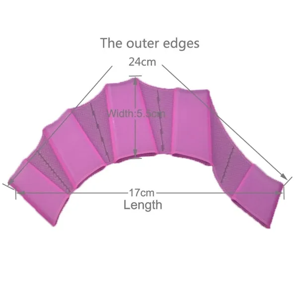 Silicone Swimming Web Fins Hand Flippers Training Gloves, M(Magenta)